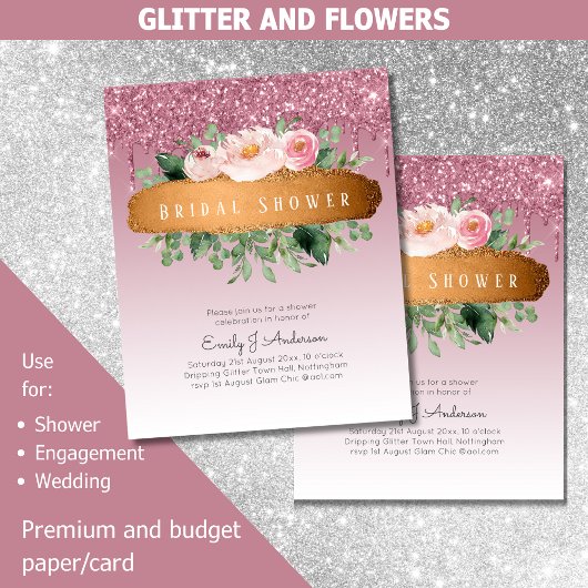 BUDGET Glitters Glitter Bloem Meisjesachtige Bruil Flyer