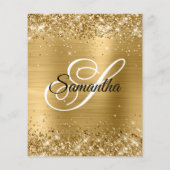 Budget Glittery Gold Foil 40th Birthday Invitation (Achterkant)