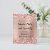 Budget Glittery Light Roos Gold Foil Uitnodiging (Staand voorkant)