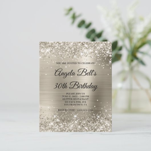 Budget Glittery Platinum Folie Glam (Staand voorkant)