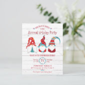 Budget Gnome Rustic Kerstfeestdag Uitnodiging (Staand voorkant)