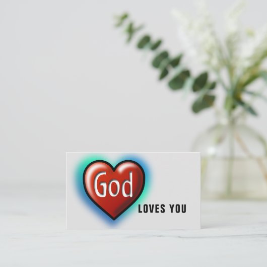 Budget God houdt van je Christelijk Visitekaartje (Staand voorkant)