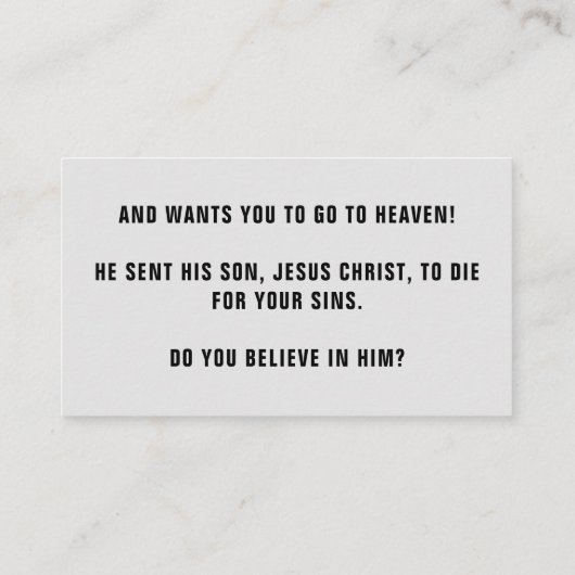 Budget God houdt van je Christelijk Visitekaartje (Achterkant)