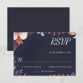 Budget Goedkope Outdoor Stijlvolle Navy Blue Bruil RSVP Kaartje (Voorkant / Achterkant)