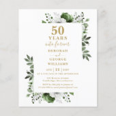 Budget Gold 50e bruiloft Jubileum Invitation (Voorkant)