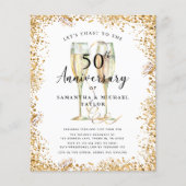 Budget Gold 50e bruiloft Jubileum Invitation Flyer (Voorkant)