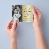 Budget Gold 50e Jubileum met fotouitnodiging Flyer (Hand)