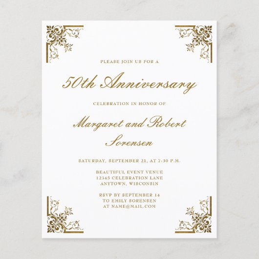 Budget Gold 50e Jubileum uitnodiging (Voorkant)