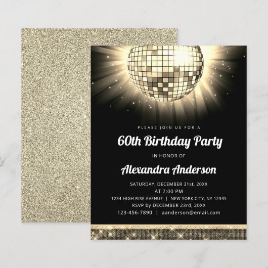 Budget Gold 60e verjaardagsfeestje 70's Disco Ball (Voorkant / Achterkant)