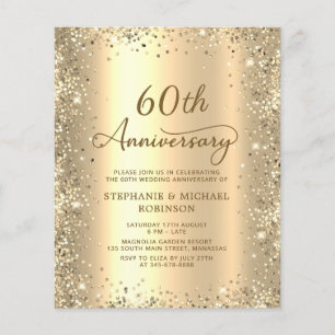 Budget Gold 60ste Huwelijksjubileum Uitnodiging
