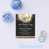 Budget Gold 60th Birthday Party Disco Ball Flyer (Enkel)
