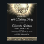 Budget Gold 60th Birthday Party Disco Ball Flyer<br><div class="desc">Budget Gold 60e verjaardag Partij 70 van de Disco Ball Party Uitnodiging. De Gold and Black 60th Birthday Party Invitation is perfect voor een moderne 60th Birthday Party. Gepersonaliseerd de passende producten kunnen door de Ontwerper door verzoek worden gecreeerd.</div>