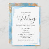 Budget Gold Abstract Modern Elegant Wedding Kaart (Voorkant / Achterkant)