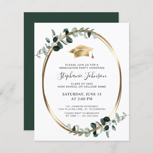 Budget Gold Afstudeerder Pet Eucalyptus Party Uitn (Voorkant / Achterkant)