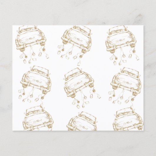 Budget/Gold-auto/trouwuitnodiging. Flyer (Achterkant)