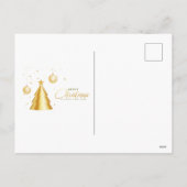 Budget Gold Black Christmas  3 Photo Holiday Card Feestdagenkaart (Achterkant)