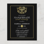 Budget Gold & Black Masquerade Sweet 16 Party (Voorkant)