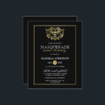 Budget Gold & Black Masquerade Sweet 16 Party<br><div class="desc">Budget Gold & Black Masquerade Sweet 16 Party Uitnodigingen van Eugene_Design. Als onderdeel van de begrotingsselectie hier op Zazzle, komen deze uitnodigingen niet met enveloppen en passen ze ook niet goed in een standaard envelop. De dichtstbijzijnde grootte is A6, maar er zal een gat van ongeveer een halve inch zijn....</div>