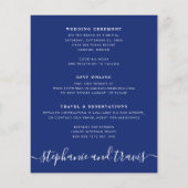 Budget Gold Blue Map Destination Wedding Invite (Achterkant)