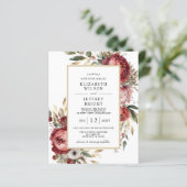Budget Gold Bourgogne Blush Bloemen Bruiloft (Staand voorkant)