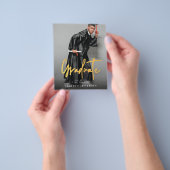 Budget Gold Brush Afstuderen Aankondiging Foto Flyer (Hand)