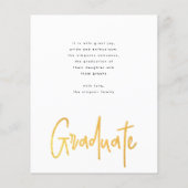 Budget Gold Brush Afstuderen Aankondiging Foto Flyer (Achterkant)