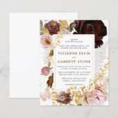 Budget Gold Burgundy Dusty Pink Weddenschap (Voorkant / Achterkant)