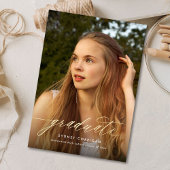 Budget Gold Calligraphy Afstuderen Foto Kaart