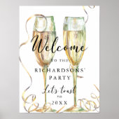 Budget Gold Champagne Party Welkomstbord Poster (Voorkant)