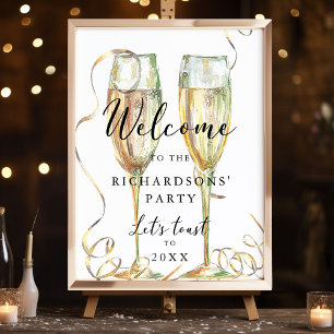 Budget Gold Champagne Party Welkomstbord Poster