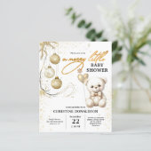 Budget Gold Christmas Baby shower Uitnodiging (Staand voorkant)