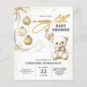 Budget Gold Christmas Baby shower Uitnodiging (Voorkant)