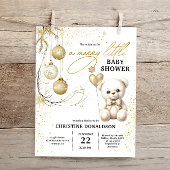 Budget Gold Christmas Baby shower Uitnodiging