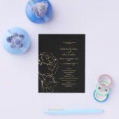Budget Gold Classic Wedding Program kaart. Flyer (Enkel)