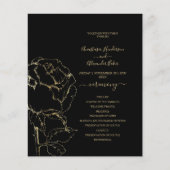Budget Gold Classic Wedding Program kaart. Flyer (Voorkant)