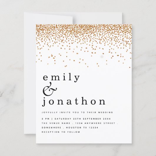 Budget Gold Confetti Glitter Weddenschap (Voorkant)