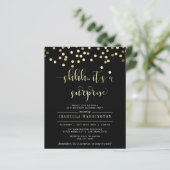 Budget Gold Confetti Surprise Birthday Party (Staand voorkant)