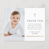 Budget Gold Cross foto doop bedankje (Voorkant)