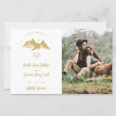 Budget Gold Effect Boho Rustic Mountains Photo (Voorkant)