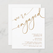 Budget Gold Elegant We're Engagement Party (Voorkant / Achterkant)