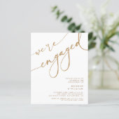 Budget Gold Elegant We're Engagement Party (Staand voorkant)