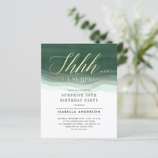 Budget Gold en Emerald Waterverf Vertrouwelijke da (Staand voorkant)