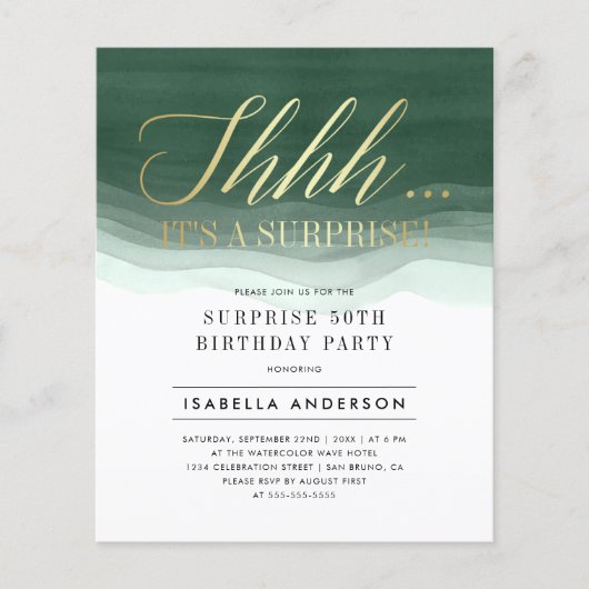 Budget Gold en Emerald Waterverf Vertrouwelijke da (Voorkant)