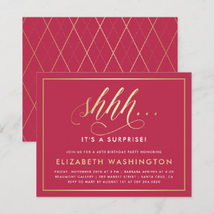 Budget Gold en Magenta Surprise Birthday Party