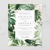 Budget Gold en Waterverf Tropische Greenery Weddin (Voorkant)