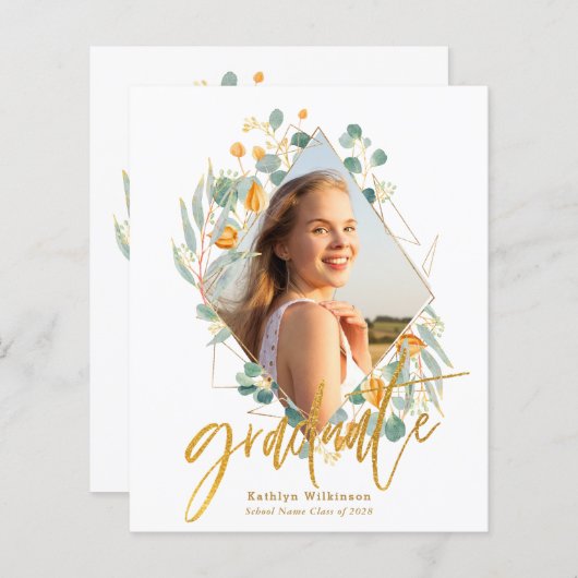 BUDGET Gold Eucalyptus Geometrische Afstudeerder U (Voorkant / Achterkant)