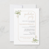 Budget Gold Eucalyptus Greenery Afstudeerder Party Kaart (Voorkant)