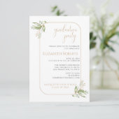 Budget Gold Eucalyptus Greenery Afstudeerder Party Kaart (Staand voorkant)