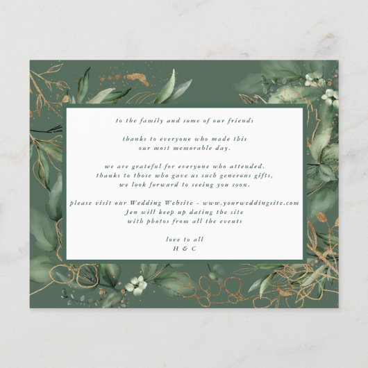 Budget Gold Eucalyptus Greenery Foto Hartelijk dan (Achterkant)