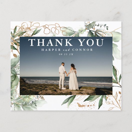 Budget Gold Eucalyptus Greenery Foto Hartelijk dan (Voorkant)